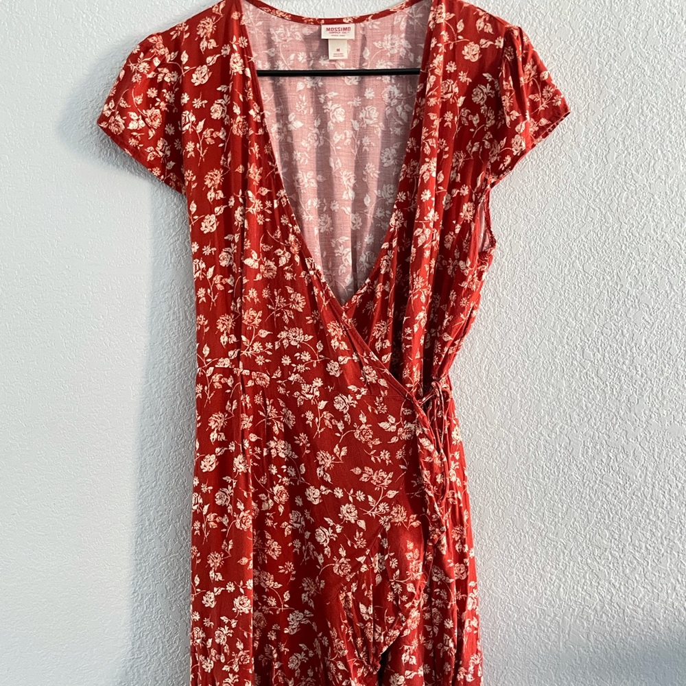Flower printed wrap dress